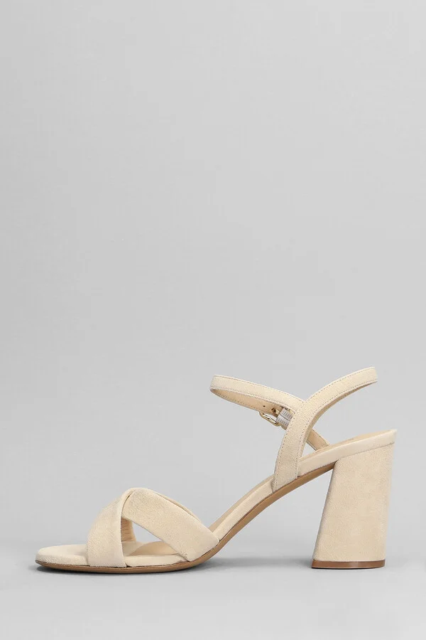 Isla Sandals In Beige Suede - Image 3