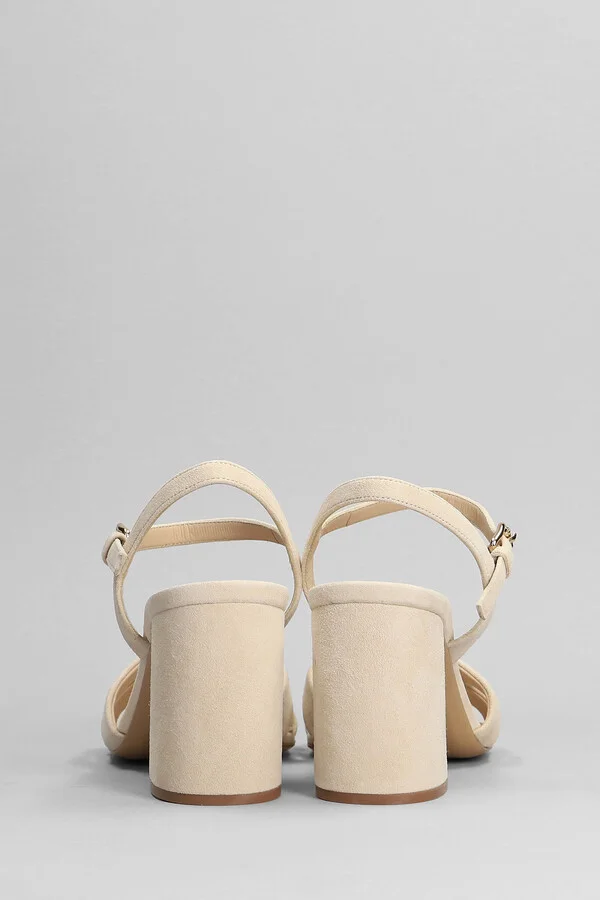 Isla Sandals In Beige Suede - Image 4
