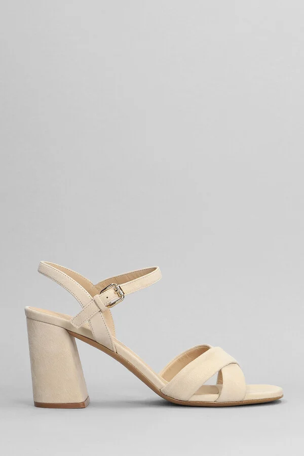 Isla Sandals In Beige Suede