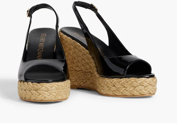 Island patent-leather slingback espadrille wedge sandals - Image 2