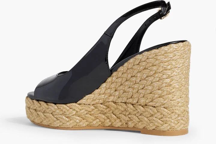 Island patent-leather slingback espadrille wedge sandals - Image 3