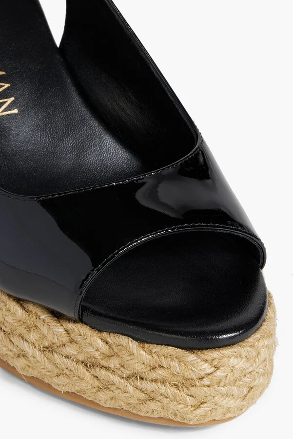 Island patent-leather slingback espadrille wedge sandals - Image 4