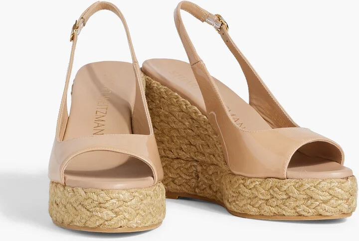 Island patent-leather slingback espadrille wedge sandals - Image 5