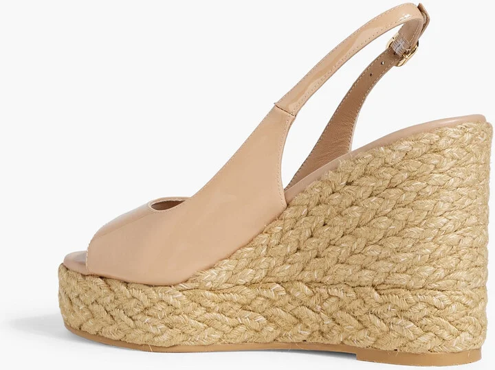 Island patent-leather slingback espadrille wedge sandals - Image 6