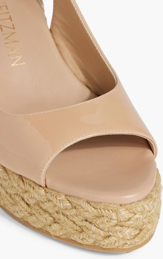 Island patent-leather slingback espadrille wedge sandals - Image 7