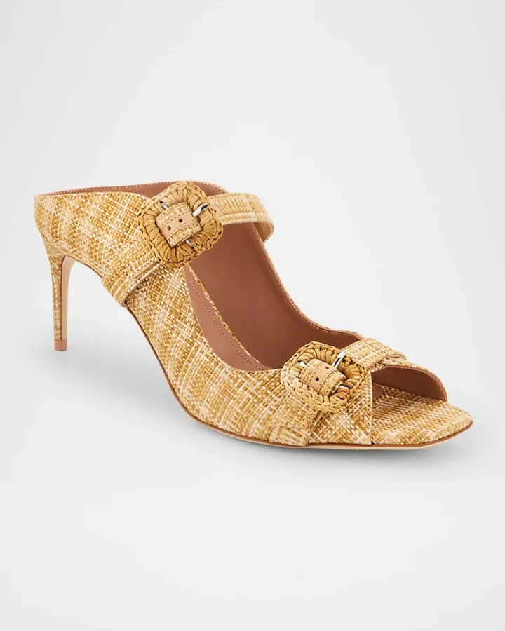 Isobel Raffia Dual-Strap Mule Sandals - Image 7