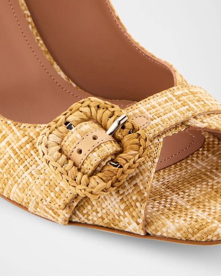 Isobel Raffia Dual-Strap Mule Sandals - Image 11