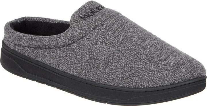 Isotoner Men's Heathered Knit Brady Clog Slippers - Image 10