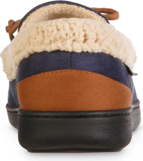 Isotoner Men's Microsuede Vincent Moccasin Memory Foam Slippers - Navy/blue - Image 5