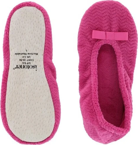 Isotoner Women's Chevron Microterry Ballerina Slipper, XL, Periwinkle - Image 3