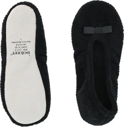 Isotoner Women's Chevron Microterry Ballerina Slipper, XL, Periwinkle - Image 5