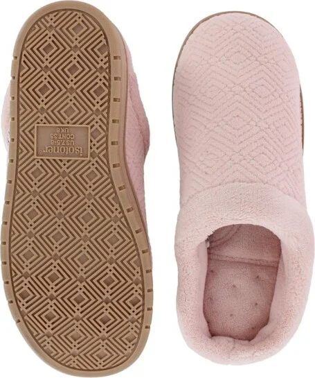Isotoner Women's Sculpted Microterry Hoodback Clog Slippers, , Taupe - Image 4