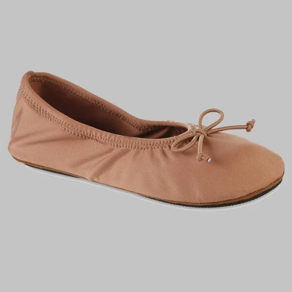 Isotoner Women's Sloan Nude Spandex Ballerina Slippers -