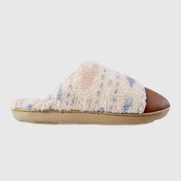 Isotoner Women's Tinsley Vegan Leather & Recycled Berber Clog Slippers - - Image 4