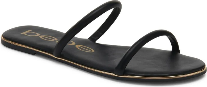 Issy Womens Slip On Double Strap Slide Sandals