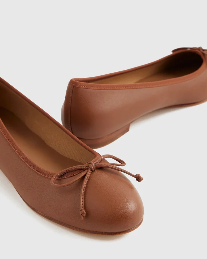 Italian Leather Bow Ballet Flat - Image 3