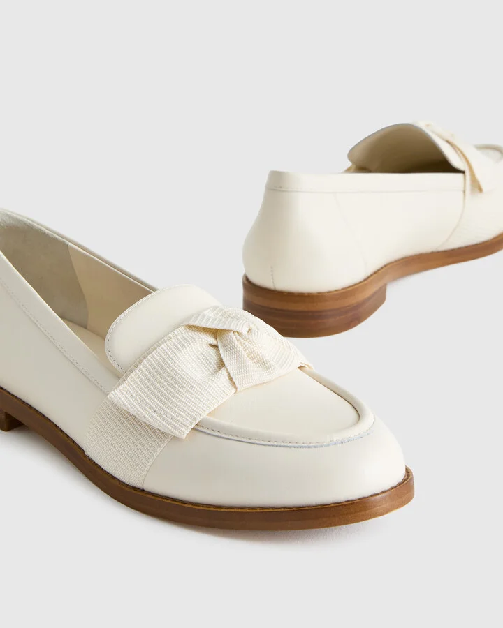 Italian Leather Bow Penny Loafer - Image 3