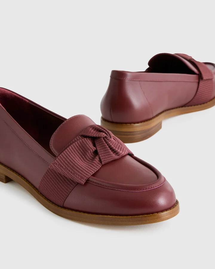 Italian Leather Bow Penny Loafer - Image 10