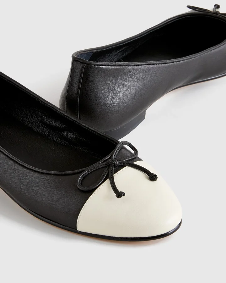 Italian Leather Cap-Toe Ballet Flat - Image 3
