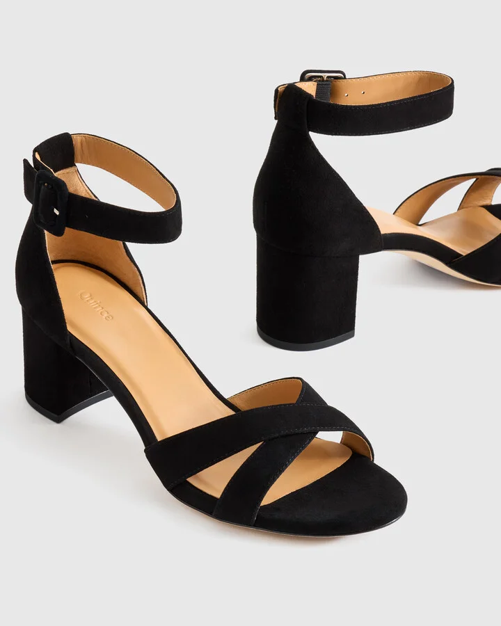 Italian Leather Crisscross Block Heel Sandal - Image 3