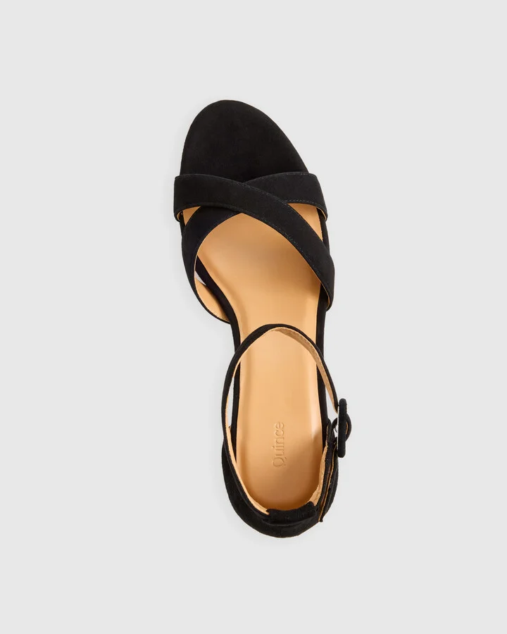 Italian Leather Crisscross Block Heel Sandal - Image 4