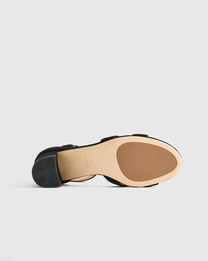 Italian Leather Crisscross Block Heel Sandal - Image 5