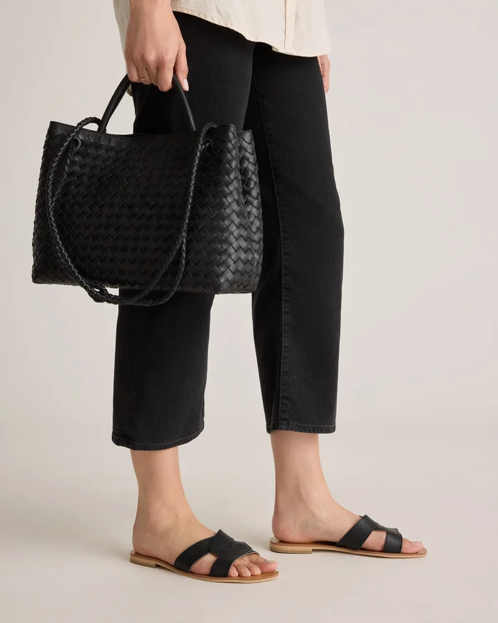 Italian Leather Cutout Slide Sandal - Image 2
