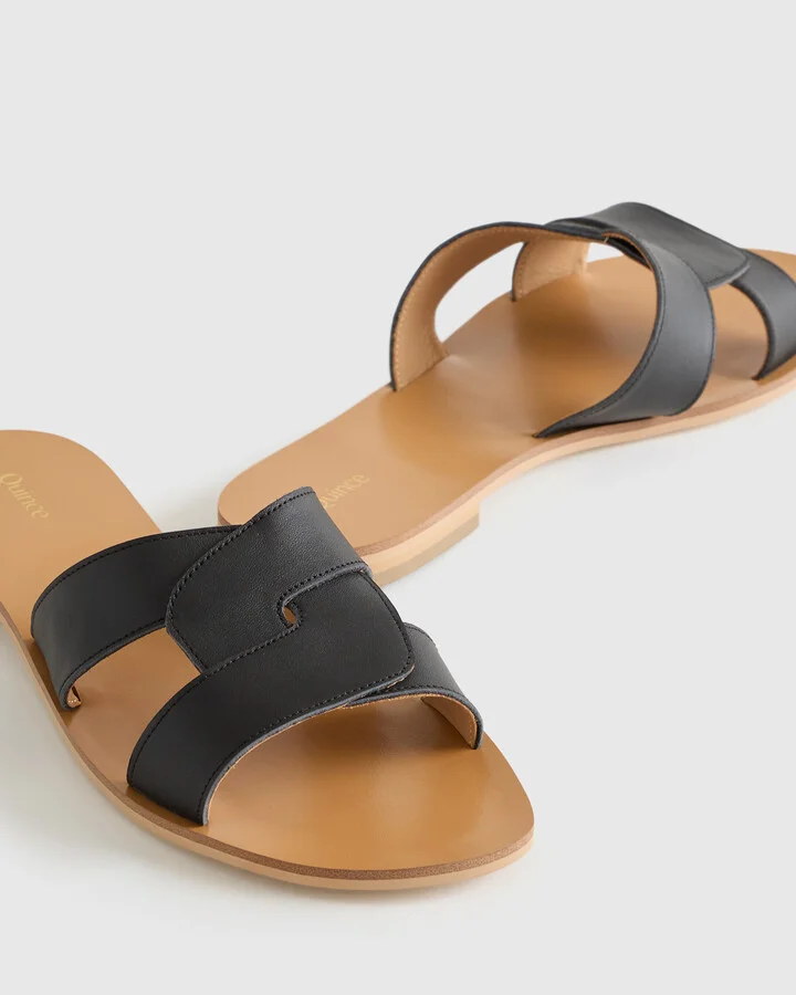 Italian Leather Cutout Slide Sandal - Image 3