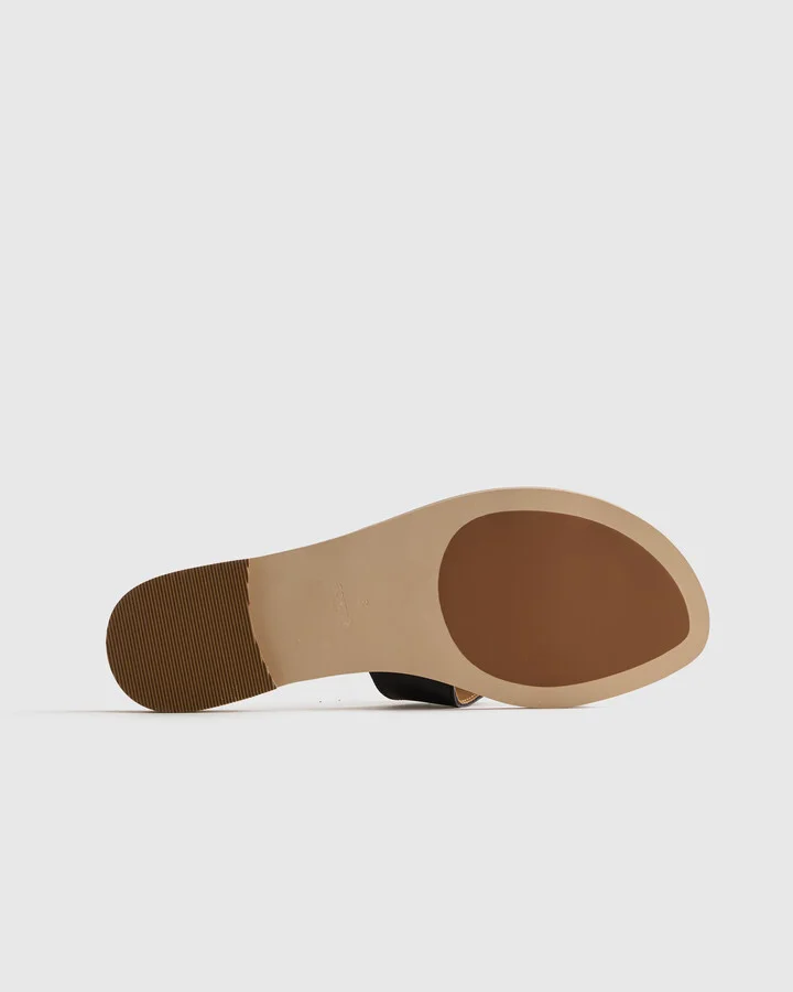 Italian Leather Cutout Slide Sandal - Image 5
