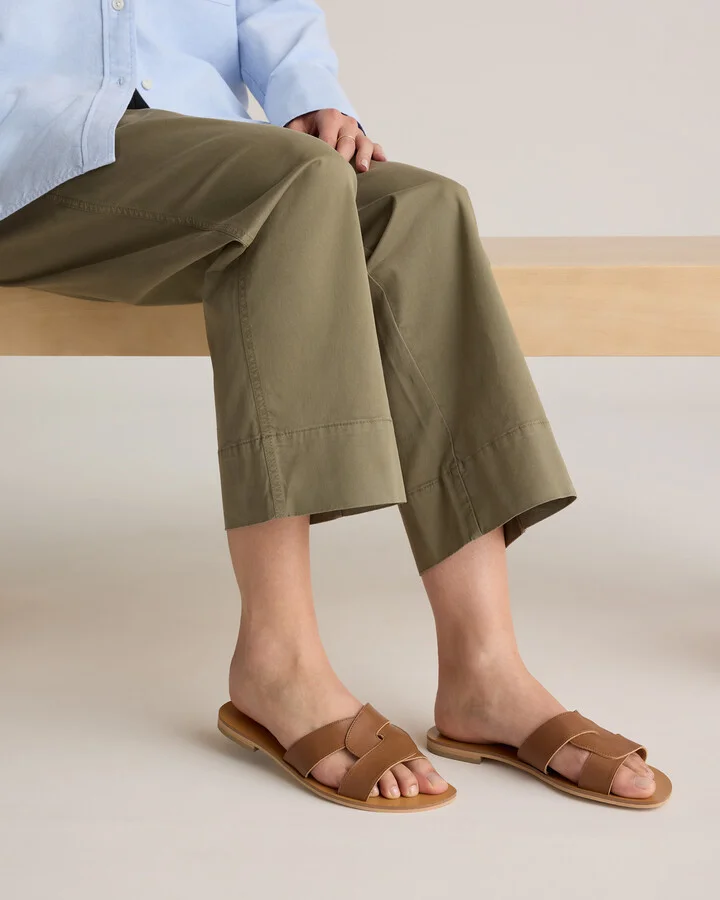 Italian Leather Cutout Slide Sandal - Image 6