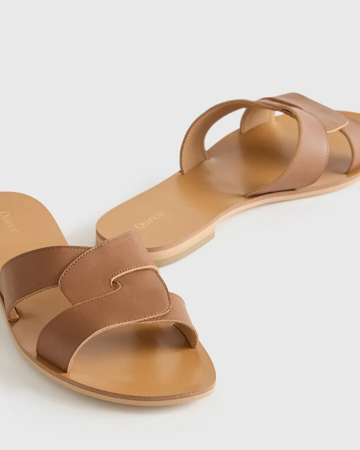 Italian Leather Cutout Slide Sandal - Image 7