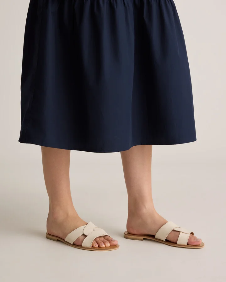 Italian Leather Cutout Slide Sandal - Image 10