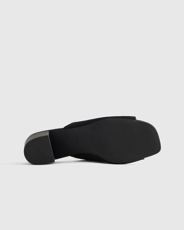 Italian Leather & Eco Knit Heeled Mule - Image 4