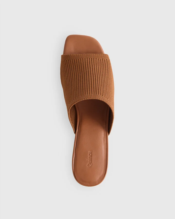Italian Leather & Eco Knit Heeled Mule - Image 7