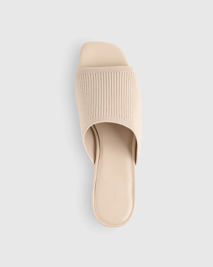 Italian Leather & Eco Knit Heeled Mule - Image 10