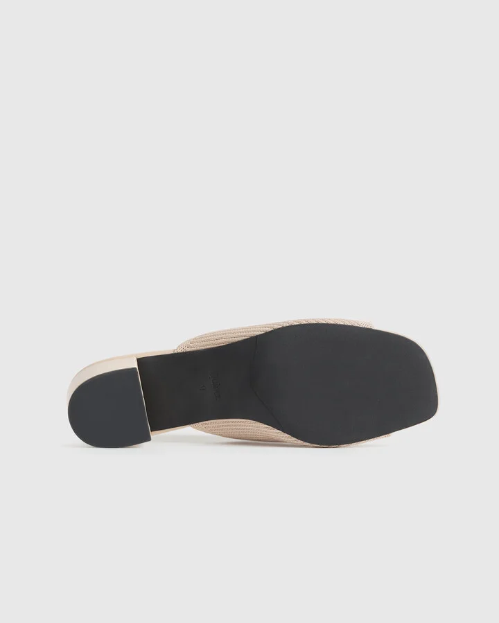 Italian Leather & Eco Knit Heeled Mule - Image 11