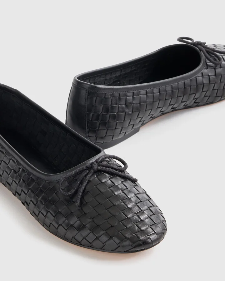 Italian Leather Handwoven Ballet Flat - Image 3