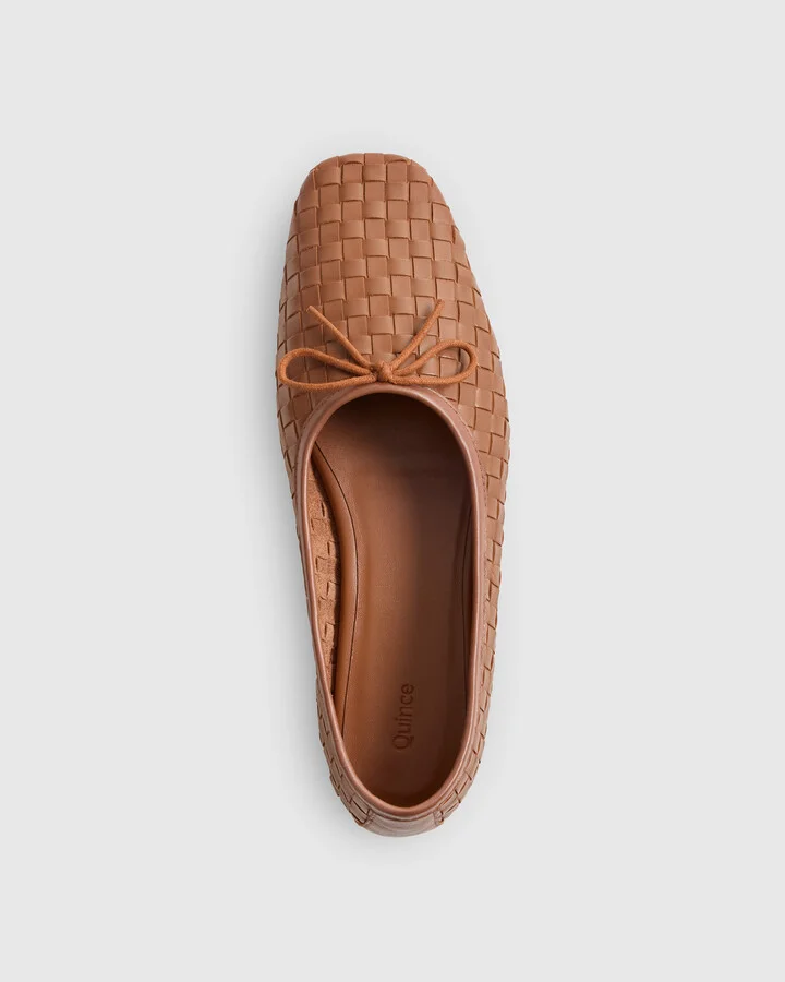 Italian Leather Handwoven Square Toe Ballet Flat - Image 5