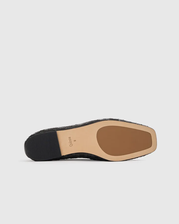 Italian Leather Handwoven Square Toe Ballet Flat - Image 10