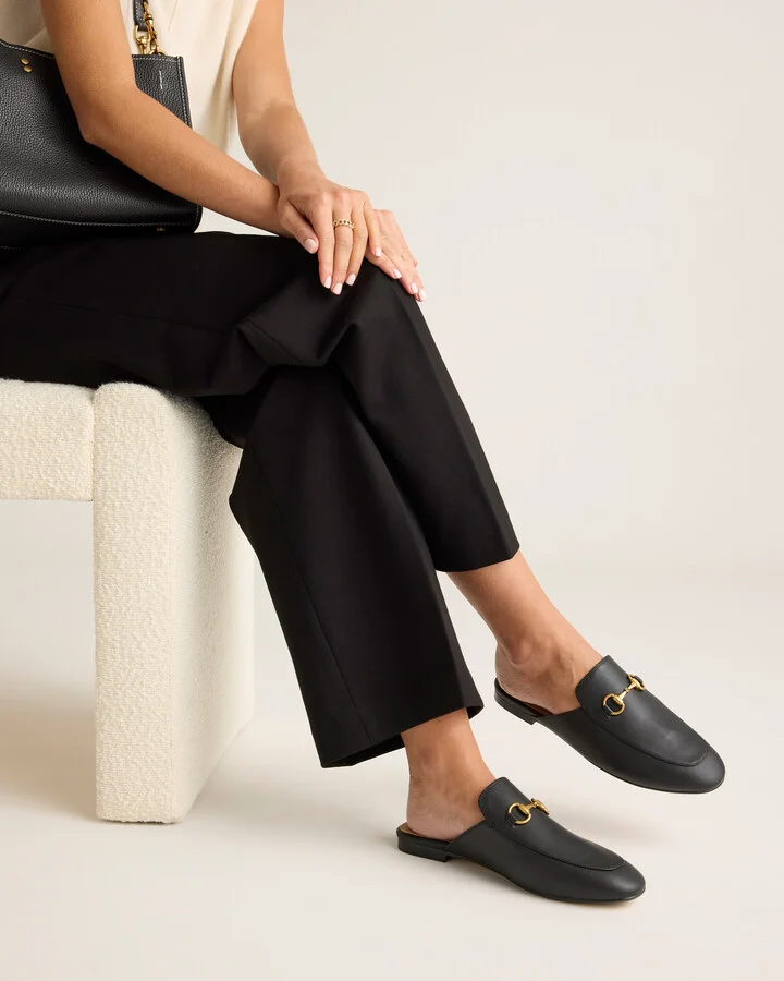 Italian Leather Horsebit Loafer Mule - Image 2