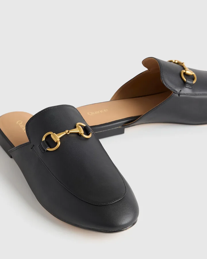 Italian Leather Horsebit Loafer Mule - Image 3