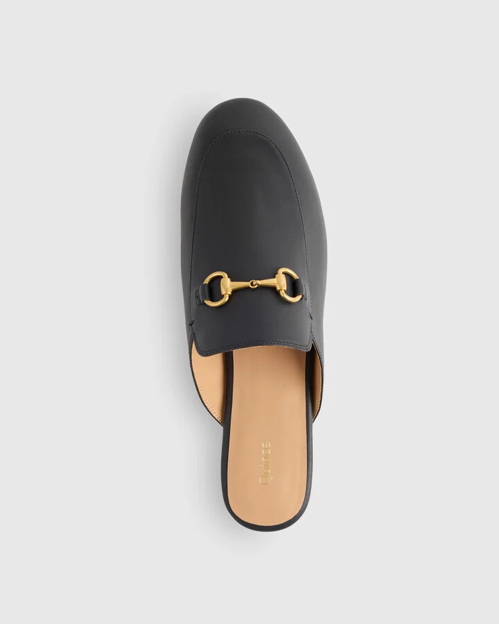 Italian Leather Horsebit Loafer Mule - Image 4