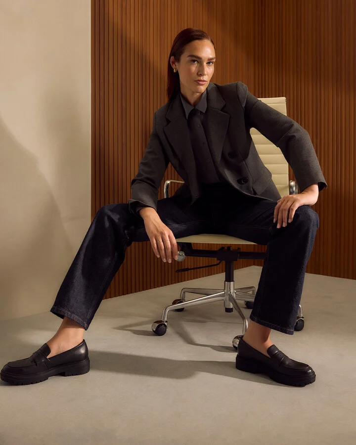 Italian Leather Lug Sole Loafer - Image 2
