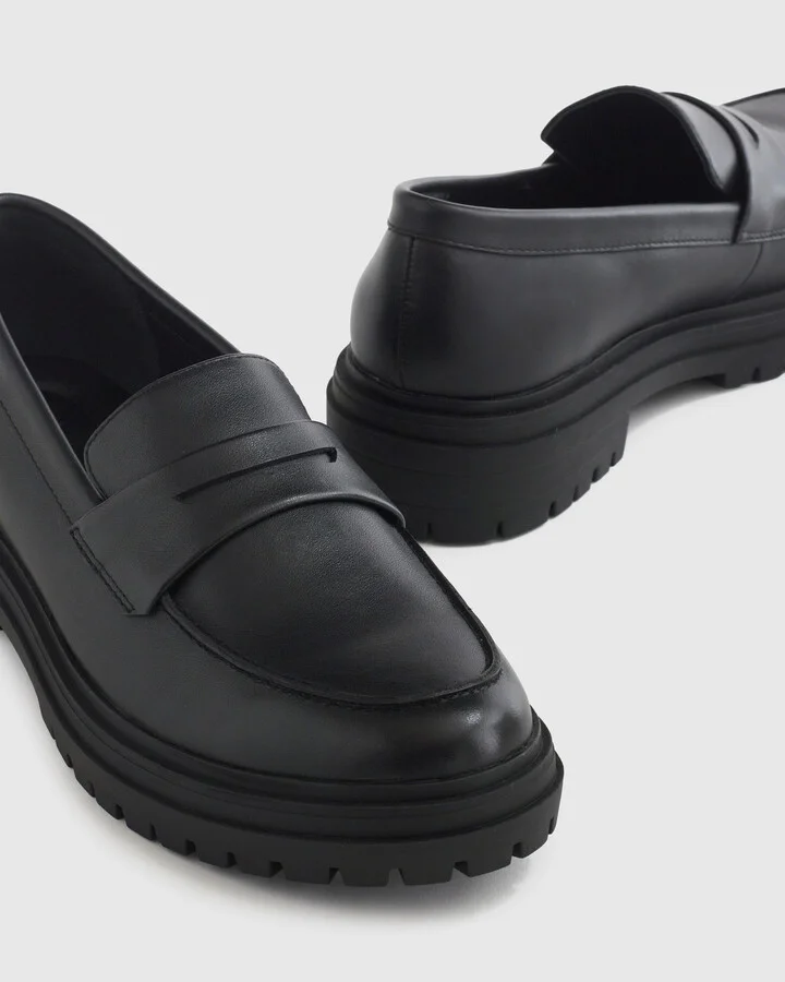 Italian Leather Lug Sole Loafer - Image 3