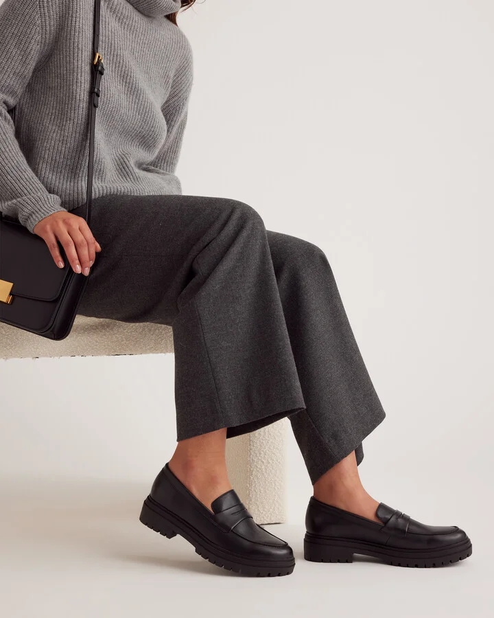 Italian Leather Lug Sole Loafer - Image 4