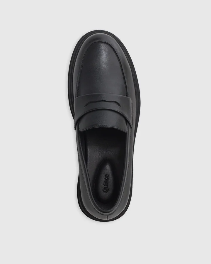 Italian Leather Lug Sole Loafer - Image 5