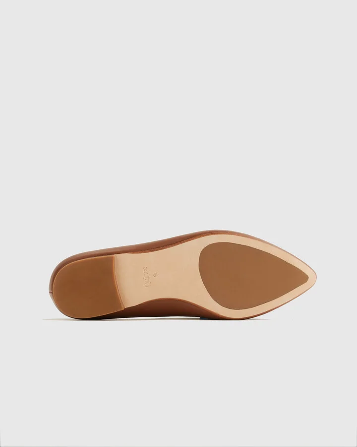 Italian Leather Pointed Bow Flat - Image 9