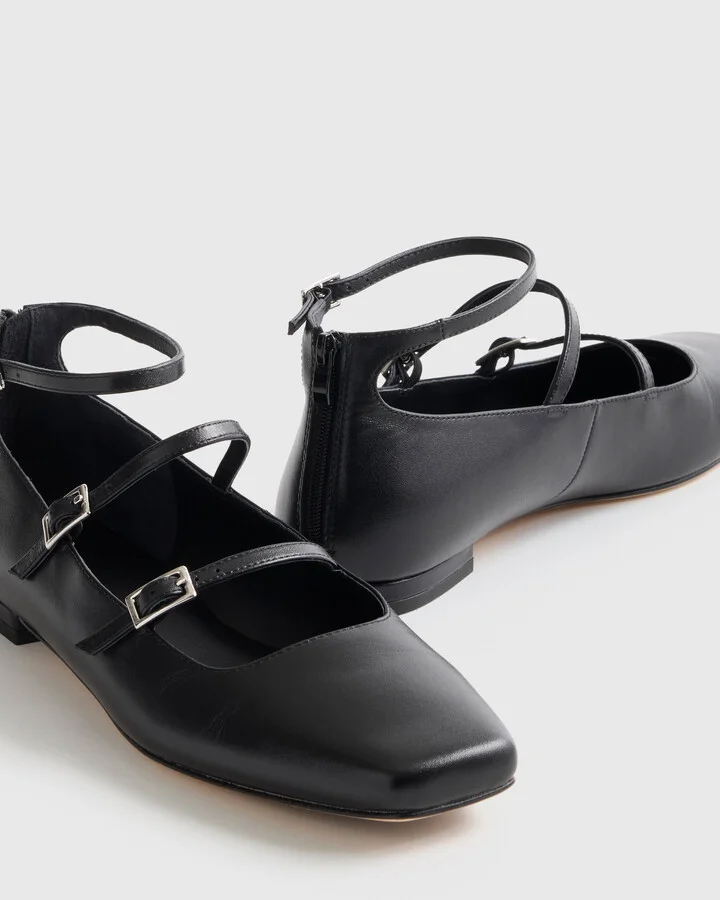 Italian Leather Strappy Ballet Flat - Image 3