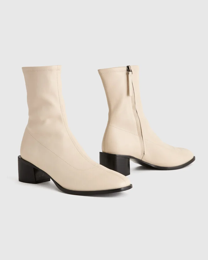 Italian Leather Stretch Sock Bootie - Image 7