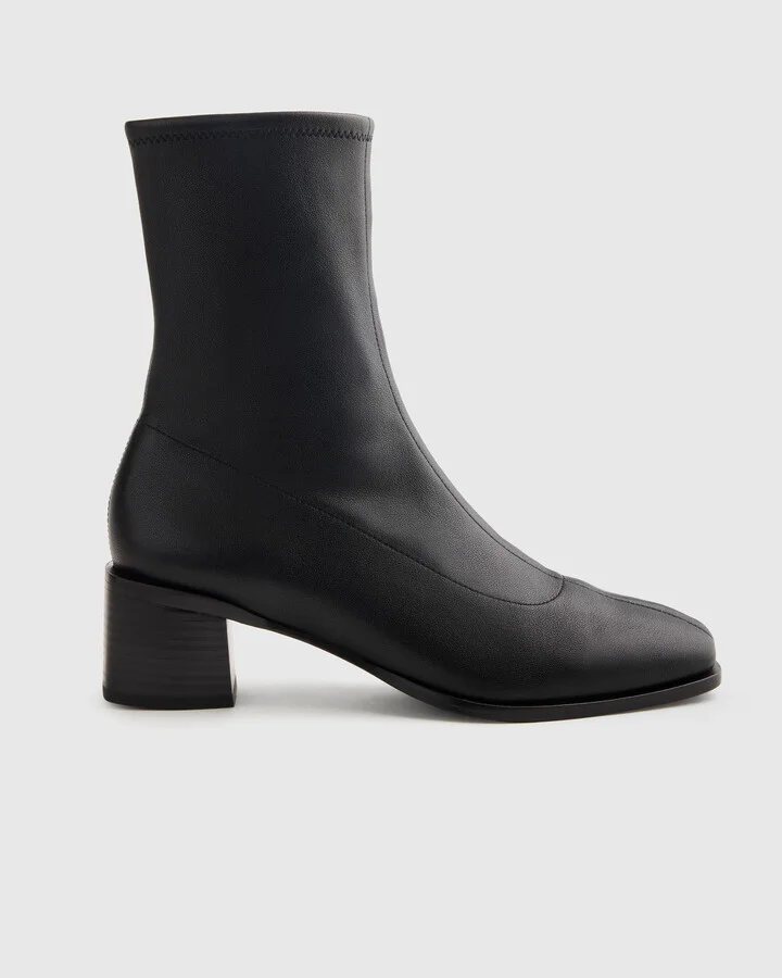 Italian Leather Stretch Sock Bootie